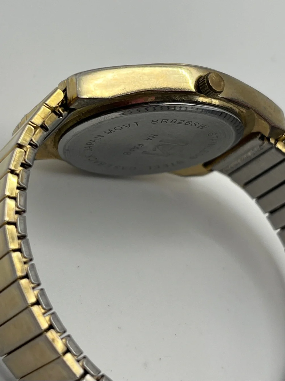 Men's Gold-Tone Quartz Watch with White Dial